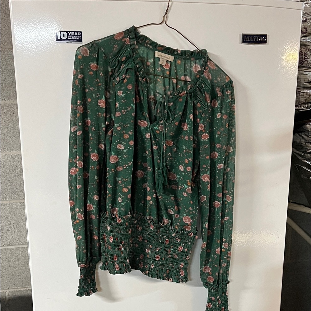 Wonderly Green Floral Blouse